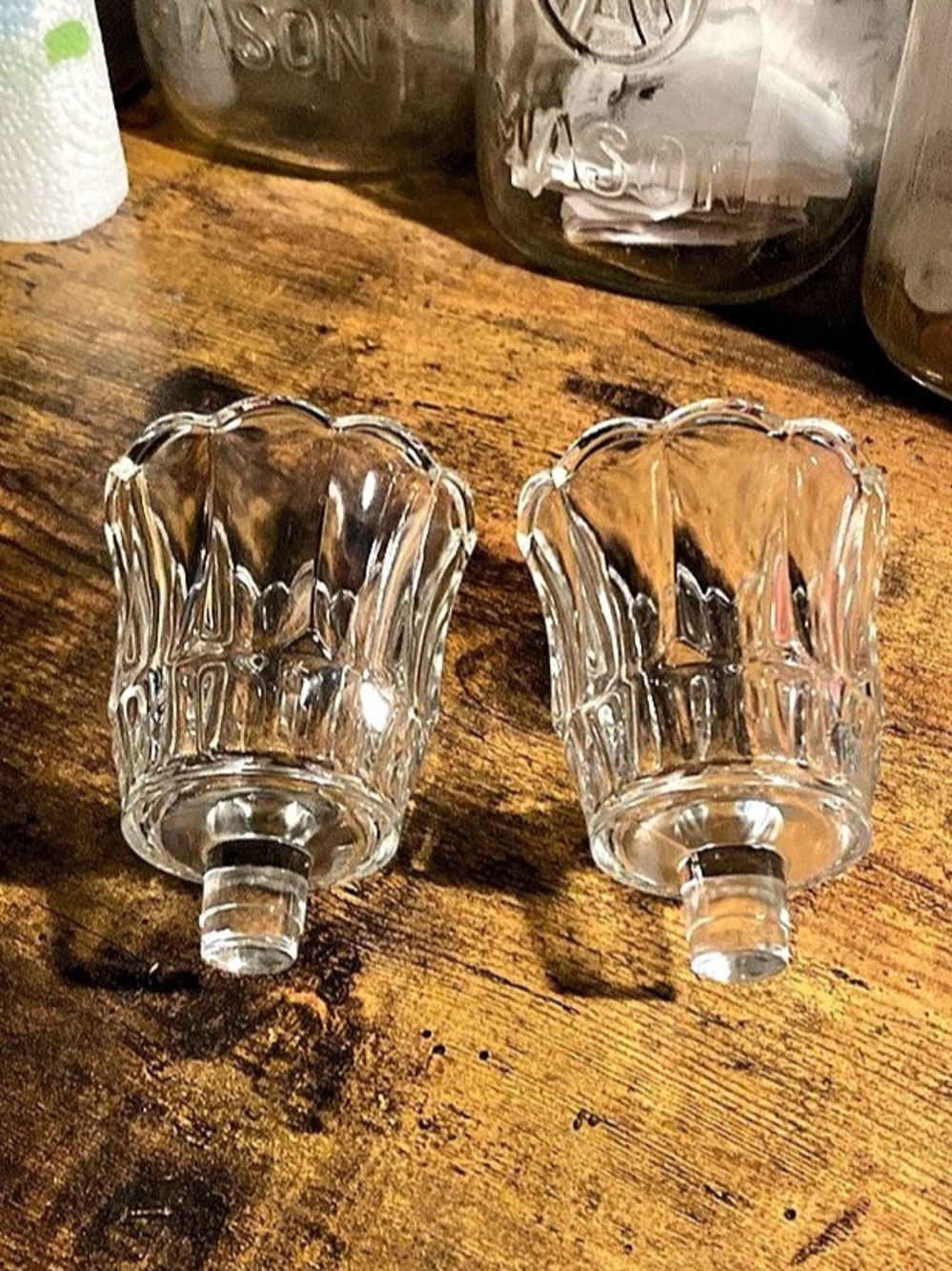 Clear Glass votive candle holder Set of 2